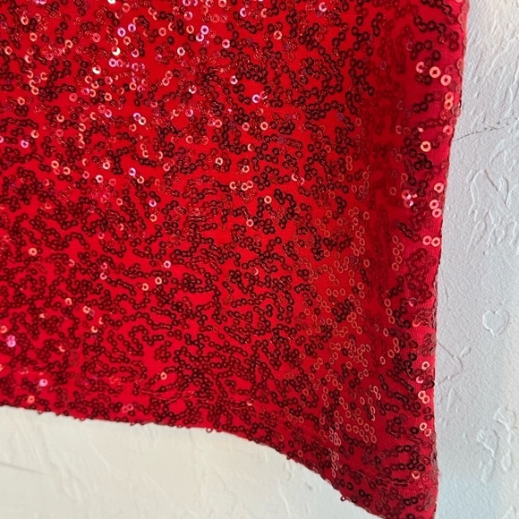 DKNY women’s XS red sequin short sleeve top. NWT - Picture 11 of 13
